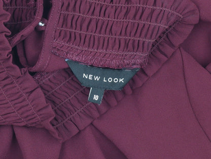 New Look Women's Red High Neck Blouse, Size 10