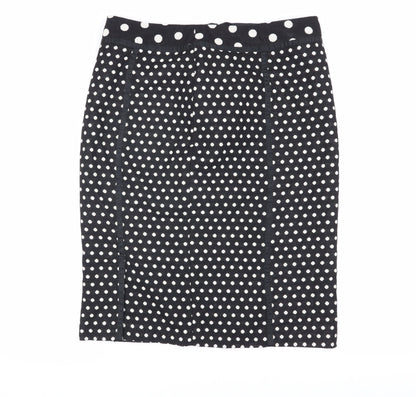 Laura Ashley Women's Black Polka Dot Pencil Skirt
