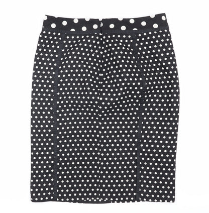 Laura Ashley Women's Black Polka Dot Pencil Skirt