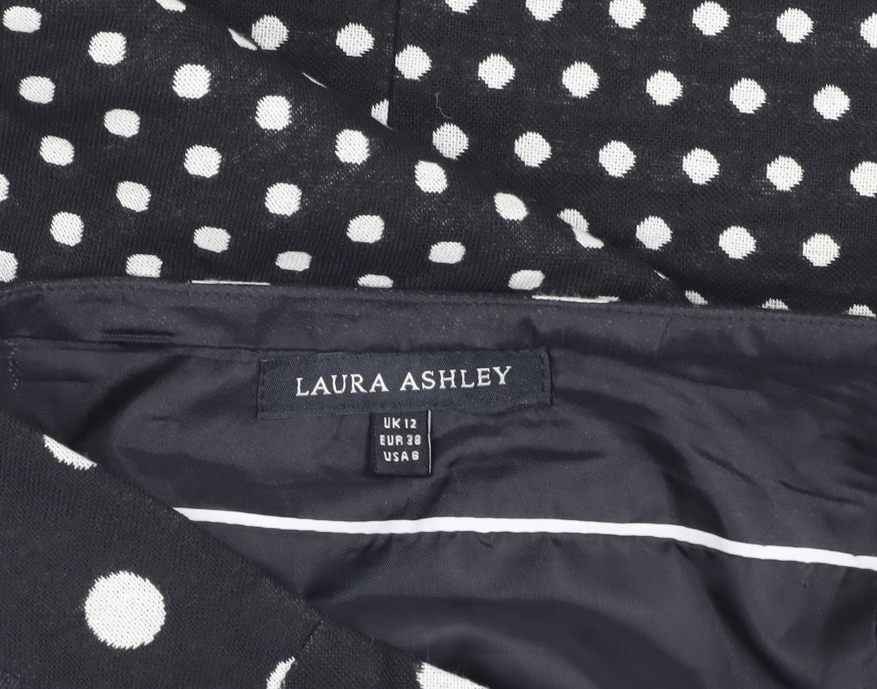 Laura Ashley Women's Black Polka Dot Pencil Skirt