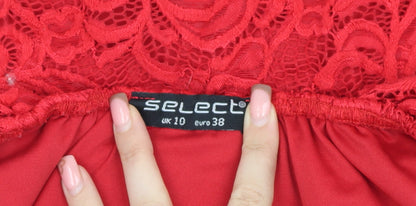 Select Women's Red Sheath Dress Size 10 Party