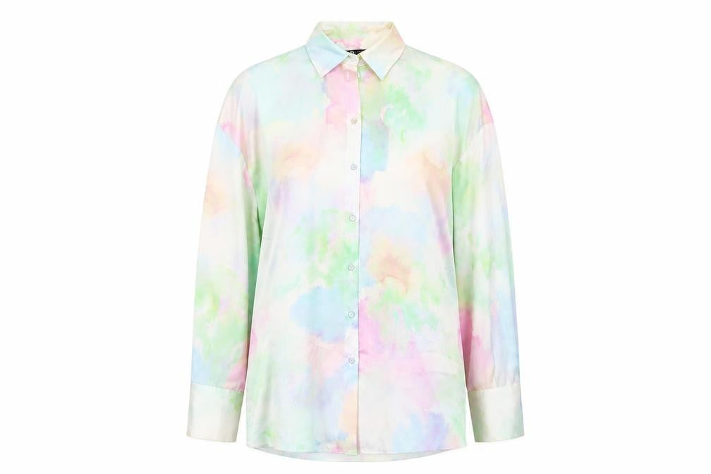 Womens UK Size XS Zara Multicoloured Basic Button-Up