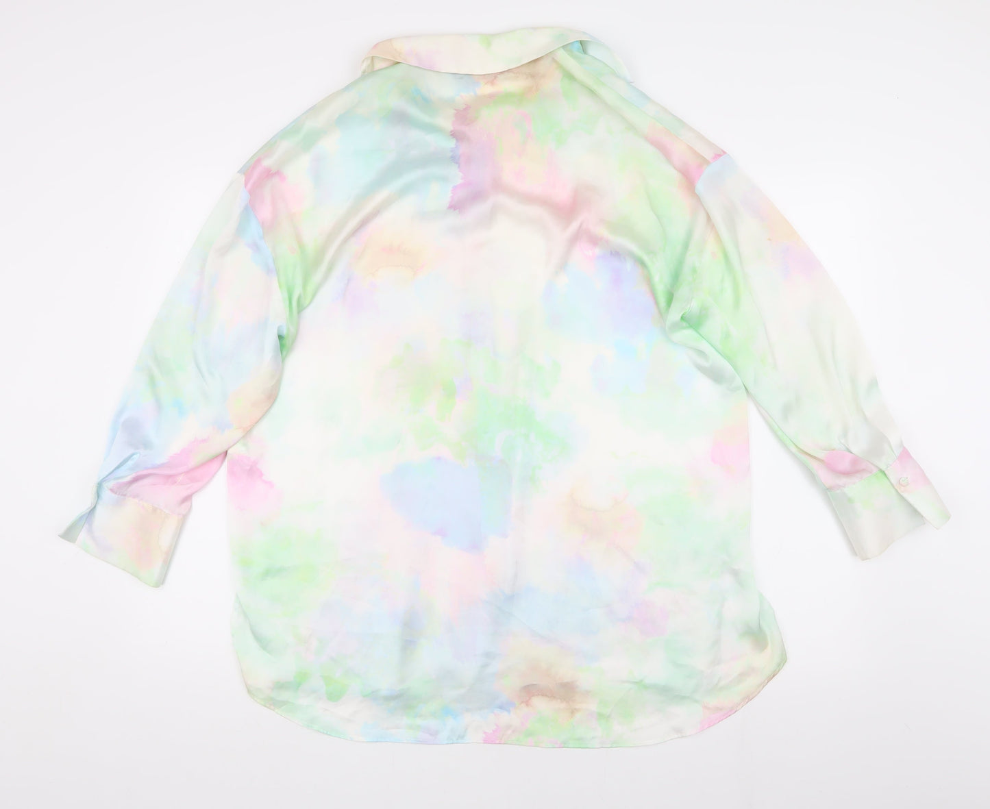 Womens UK Size XS Zara Multicoloured Basic Button-Up