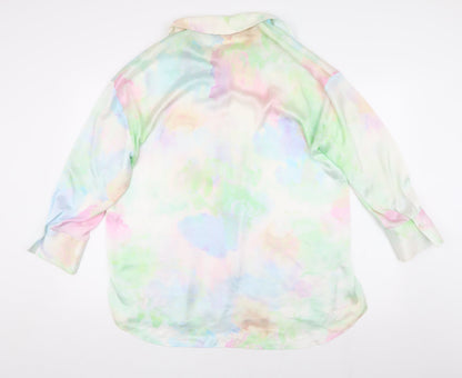 Womens UK Size XS Zara Multicoloured Basic Button-Up