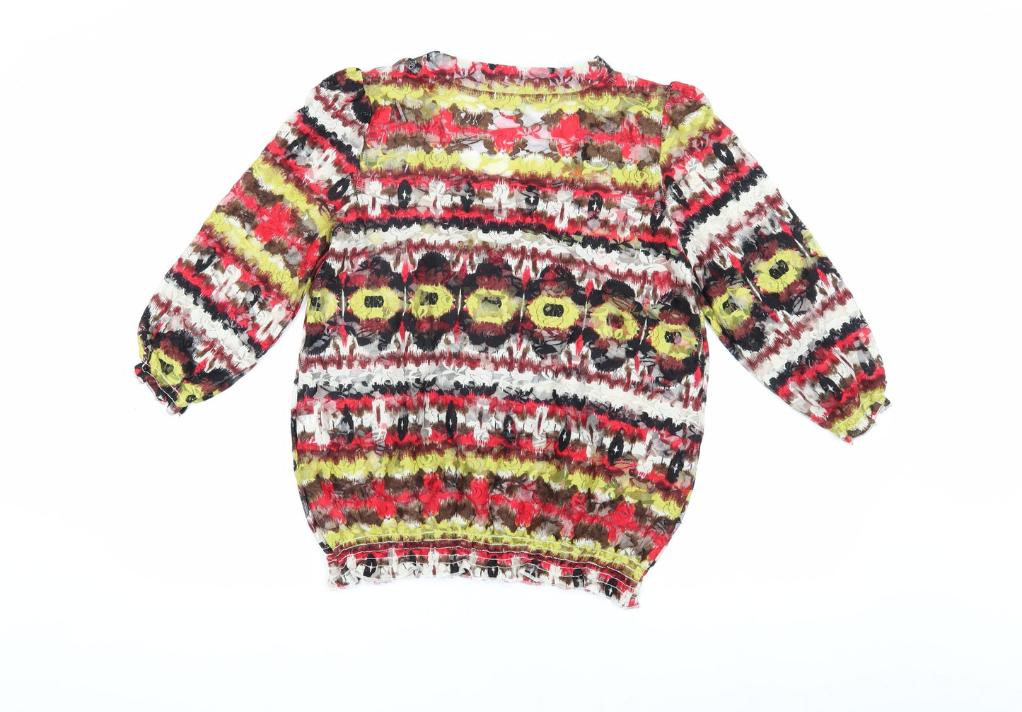 Kiss Multicoloured Mesh Tunic Blouse, Size S, Women's Casual