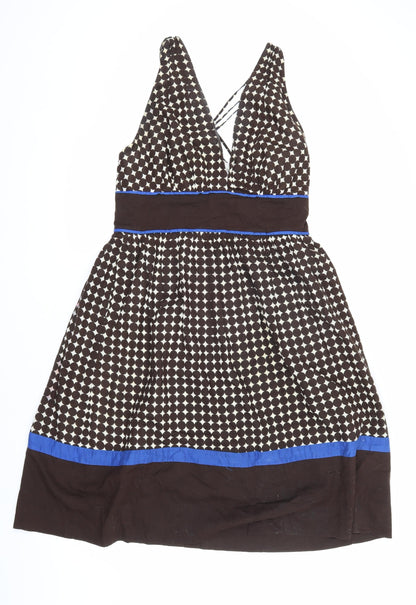 Next Women's Brown Geometric Dress, Size 12