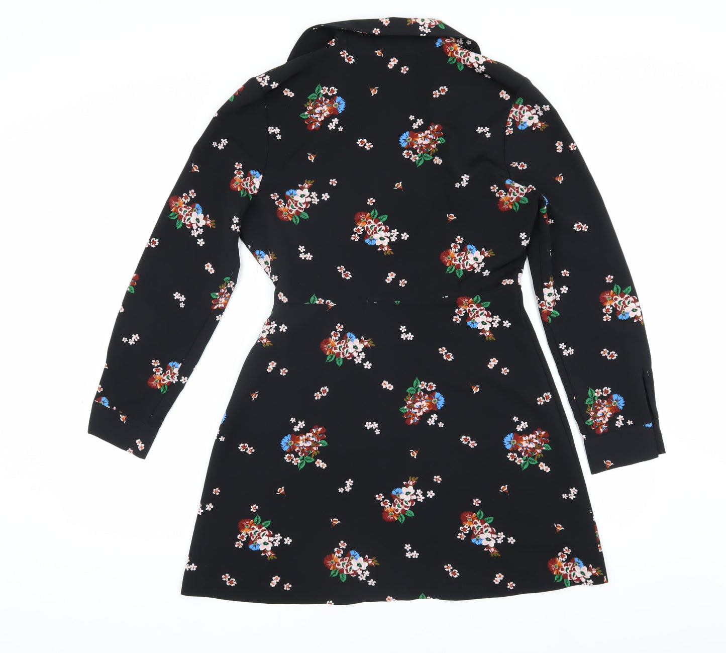 Miss Selfridge Women’s Black Floral Wrap Dress Size 10