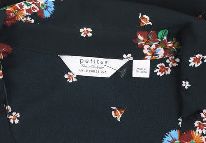 Miss Selfridge Women’s Black Floral Wrap Dress Size 10