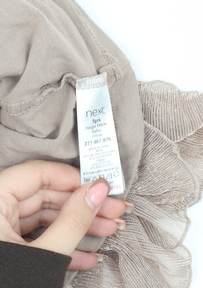 Next Girls Beige Pleated Skirt, 5 Years, Party Ready