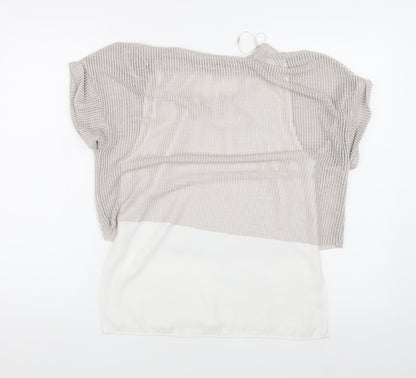 Womens UK Size S Zara Beige Basic Blouse