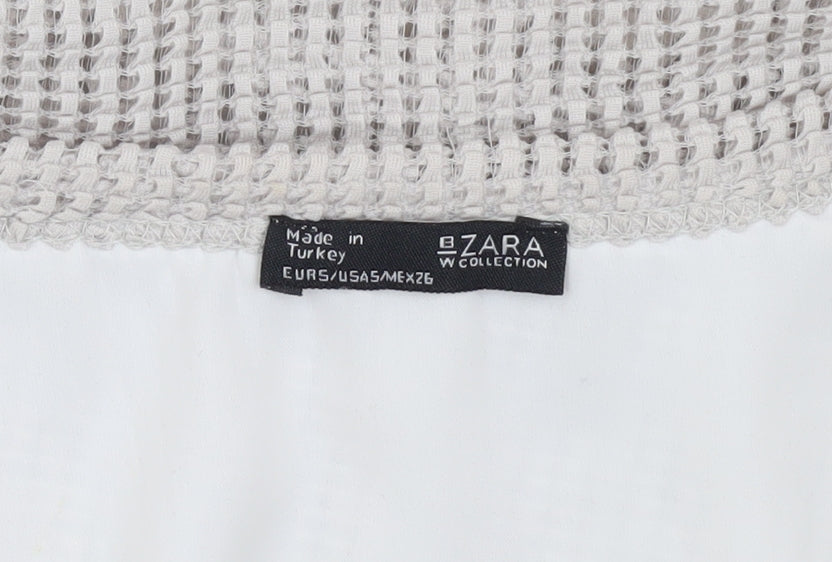 Womens UK Size S Zara Beige Basic Blouse