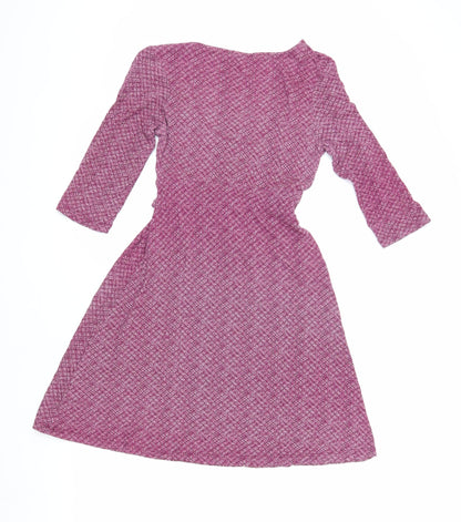 Fat Face Women's Purple Geometric Wrap Dress Size 10