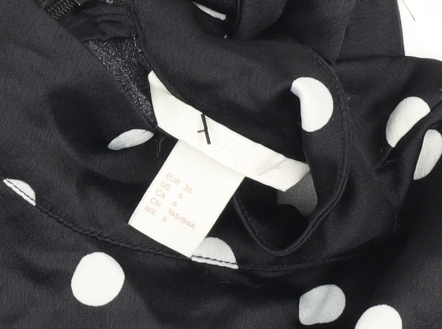 Womens UK Size 8 H&M Black Basic Blouse