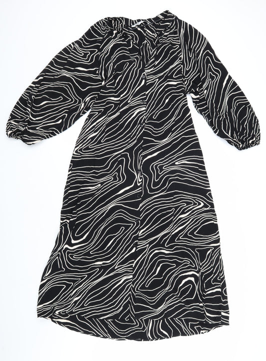Zara Women's Black Button Dress Size 12