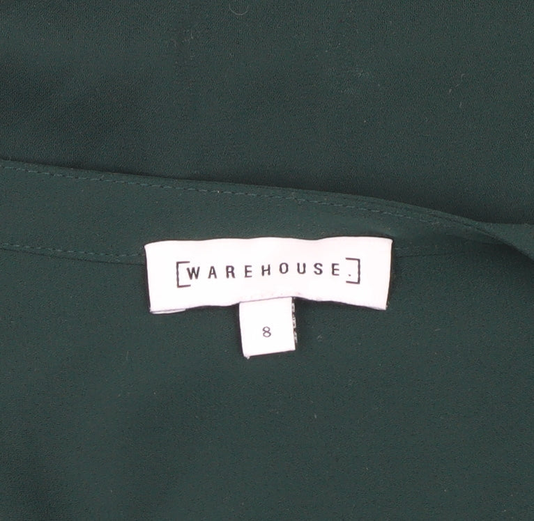 Womens UK Size 8 Warehouse Green  Blouse