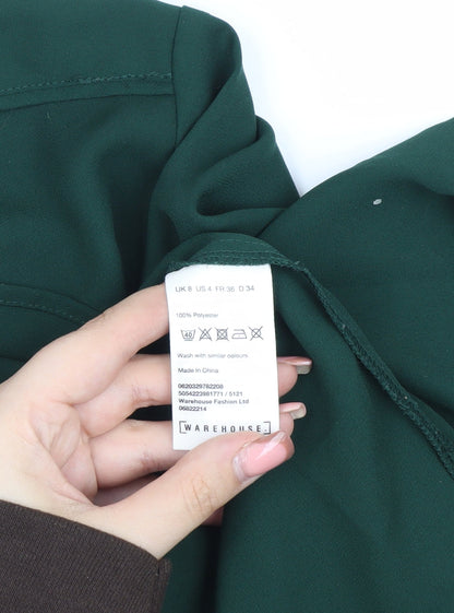 Womens UK Size 8 Warehouse Green  Blouse