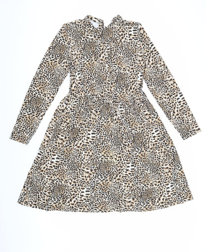 French Connection Women's Multicoloured Animal Print Dress Size 10