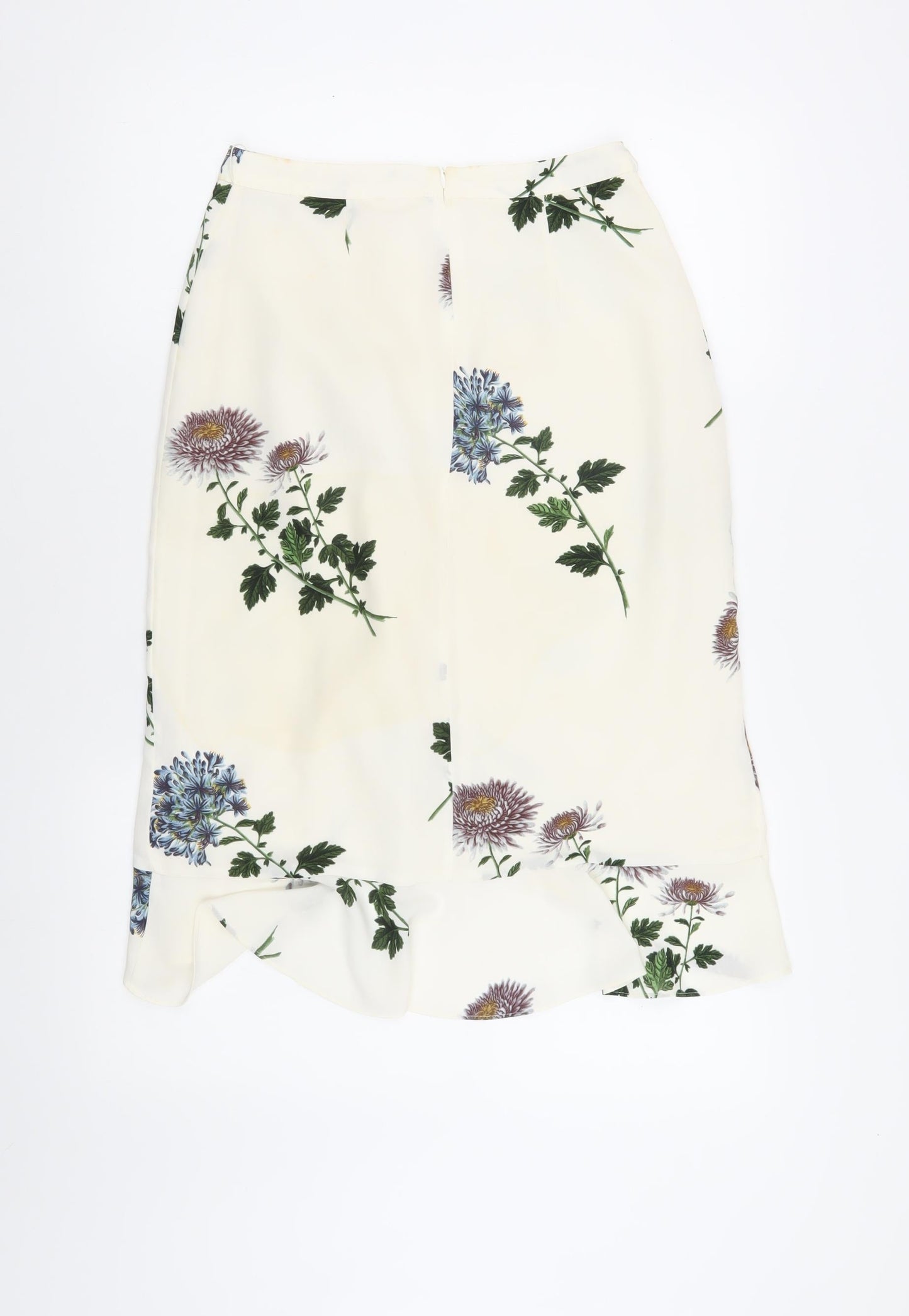 Oasis Women's Ivory Wrap Midi Skirt, Size 8, Floral