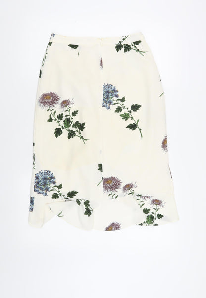 Oasis Women's Ivory Wrap Midi Skirt, Size 8, Floral