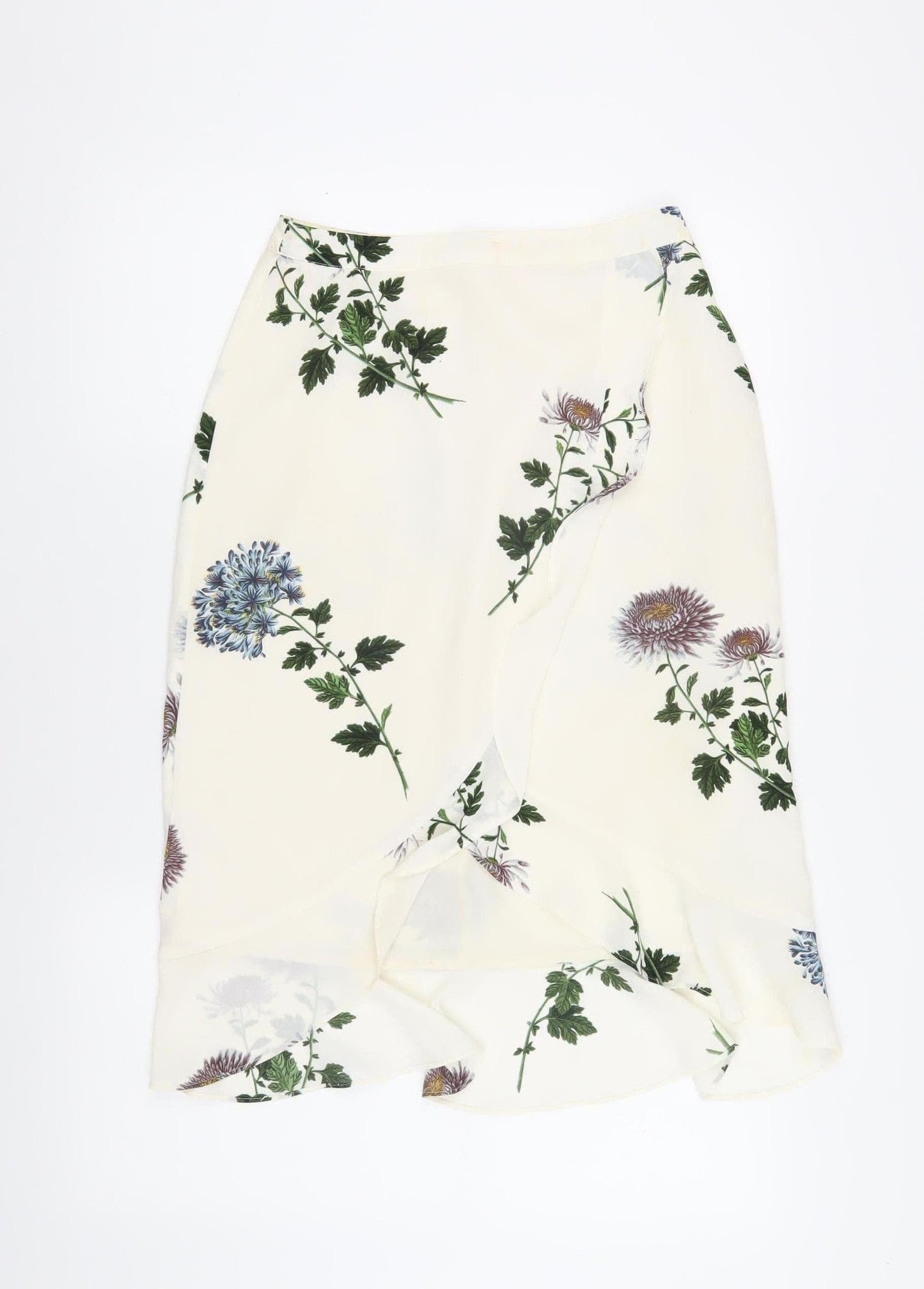 Oasis Women's Ivory Wrap Midi Skirt, Size 8, Floral