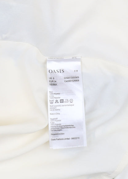 Oasis Women's Ivory Wrap Midi Skirt, Size 8, Floral