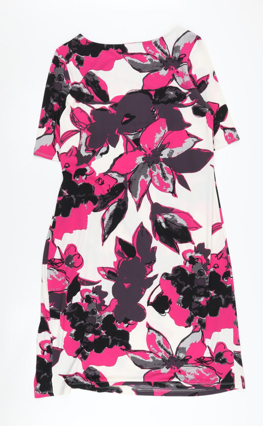 Marks and Spencer Women's Pink Floral Dress UK 16