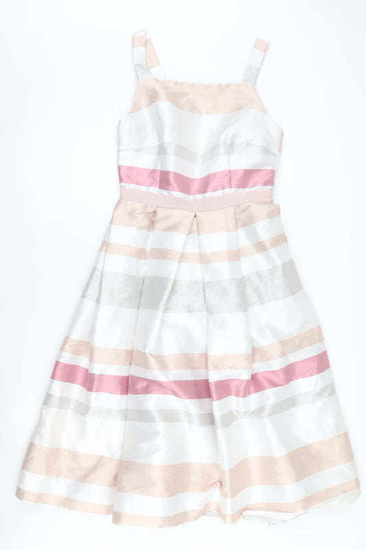 ASOS Women's Pink Striped A-Line Midi Dress