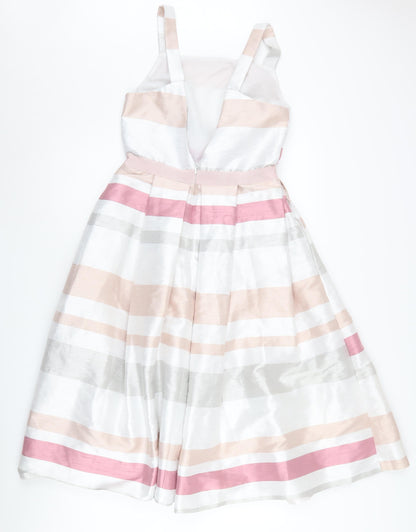 ASOS Women's Pink Striped A-Line Midi Dress