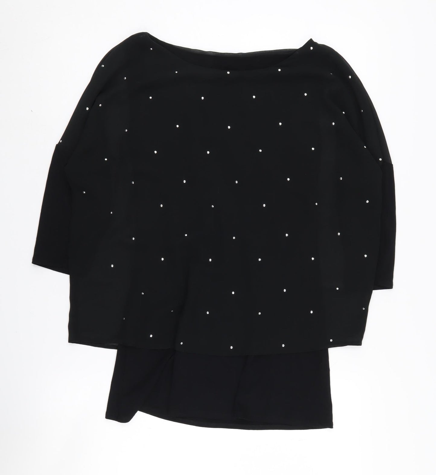 Womens UK Size S Wallis Black Basic Blouse