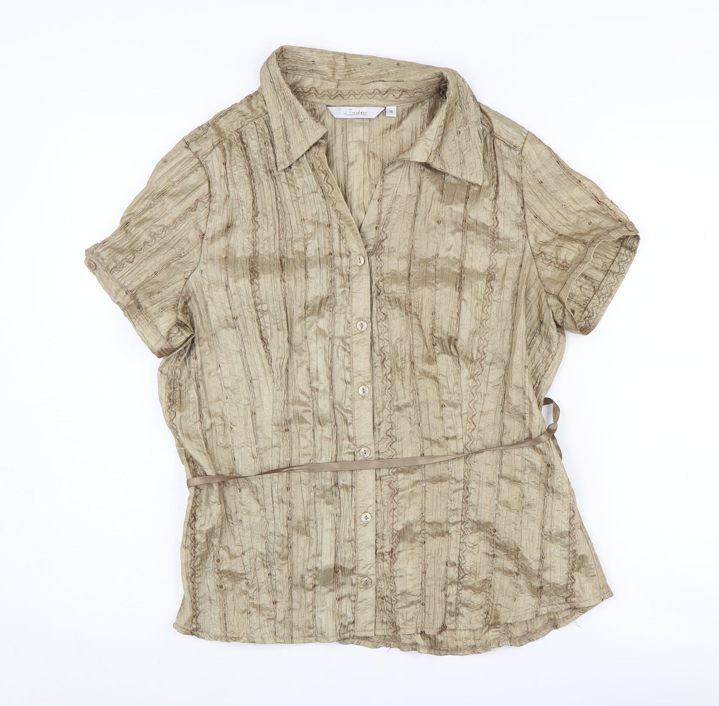 Womens UK Size 16 J.Taylor Beige  Button-Up