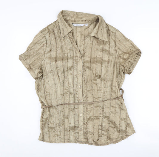Womens UK Size 16 J.Taylor Beige  Button-Up
