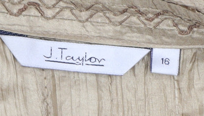 Womens UK Size 16 J.Taylor Beige  Button-Up