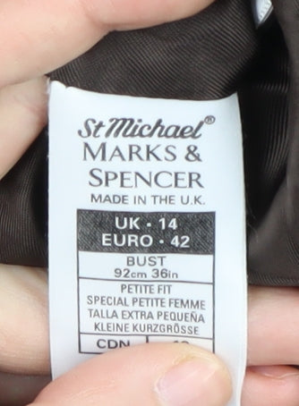 Marks & Spencer Women's Brown Wool Suit Jacket Size 14