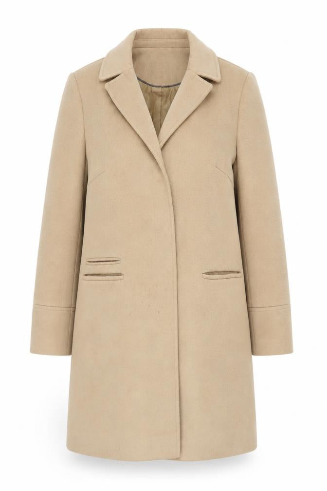 Womens UK Size 10 Topshop Beige Overcoat