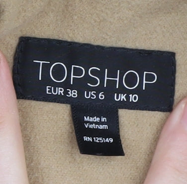 Womens UK Size 10 Topshop Beige Overcoat