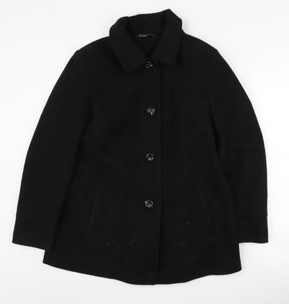 Womens UK Size 14 Bonmarché Black Overcoat