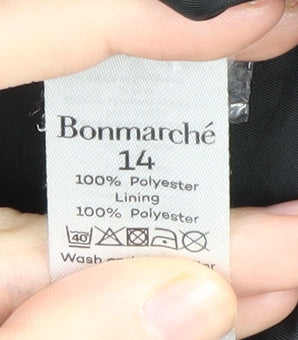Womens UK Size 14 Bonmarché Black Overcoat