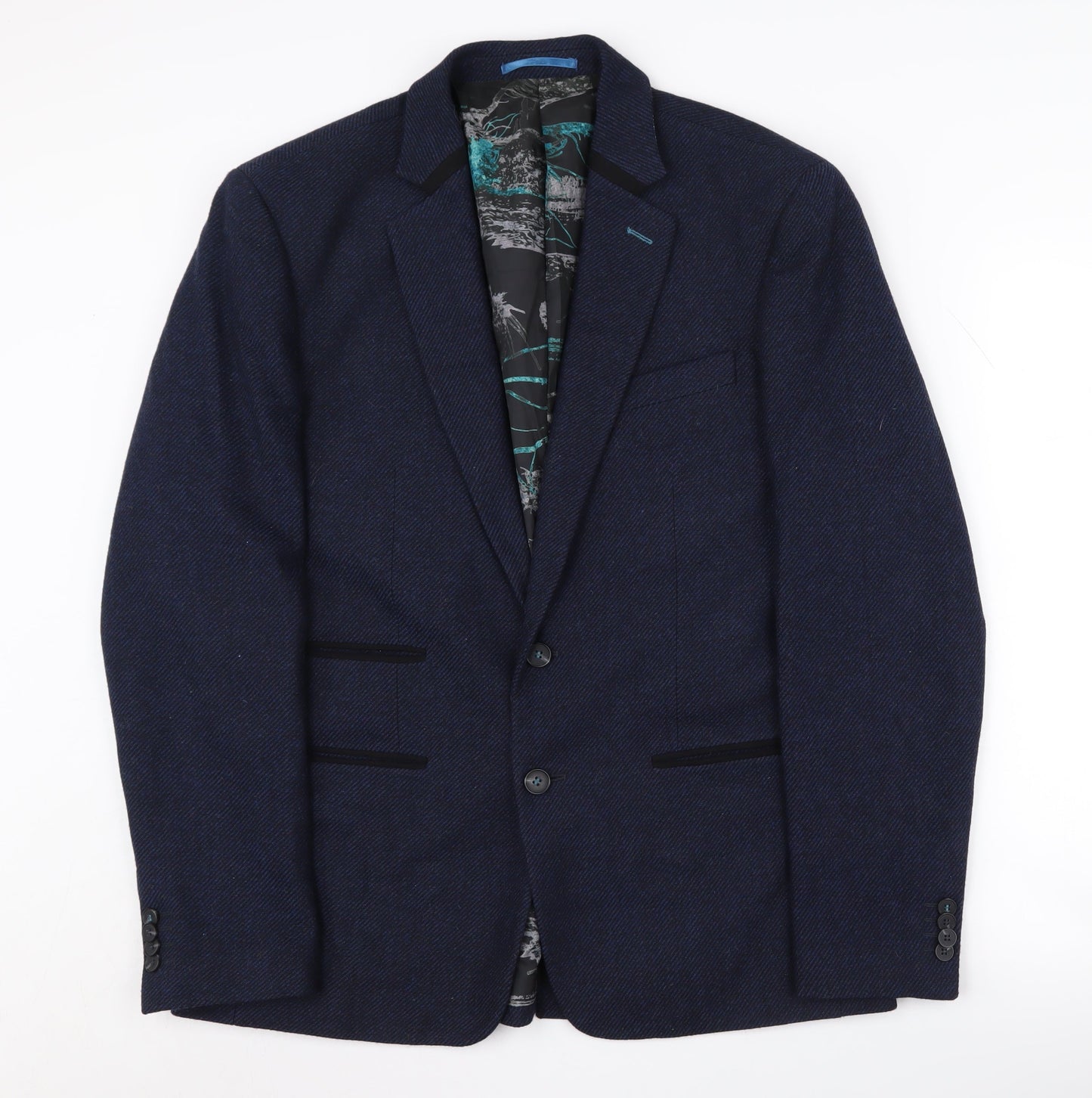Mishmash Men's Blue Blazer, Size 42, Stylish Jacket