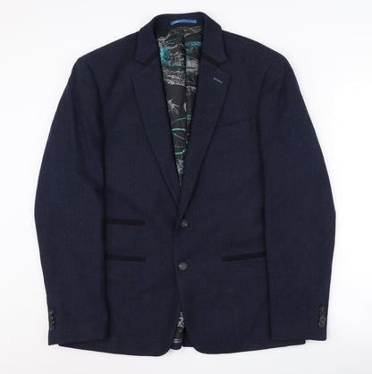 Mishmash Men's Blue Blazer, Size 42, Stylish Jacket