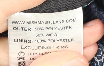 Mishmash Men's Blue Blazer, Size 42, Stylish Jacket