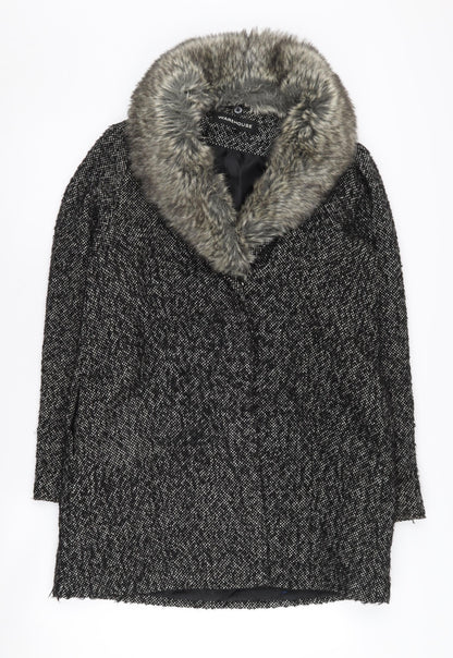 Womens UK Size 10 Warehouse Black Overcoat