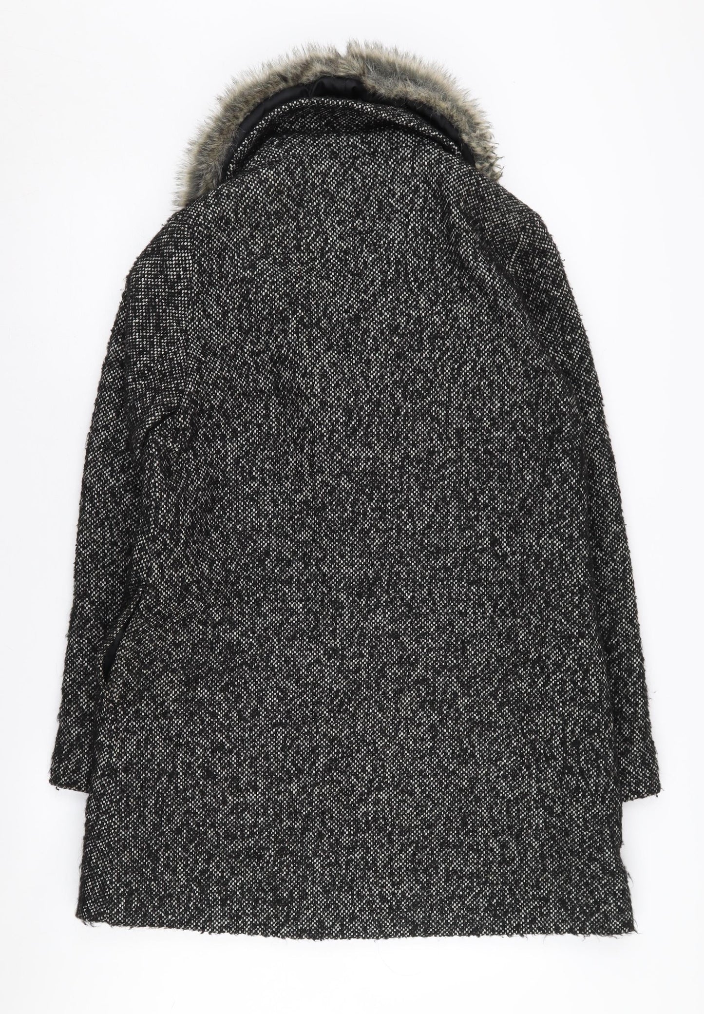 Womens UK Size 10 Warehouse Black Overcoat