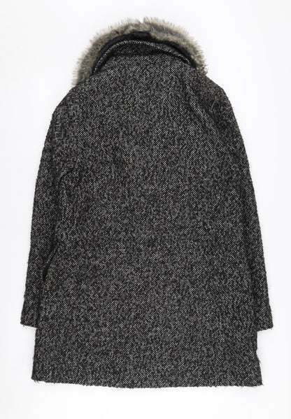 Womens UK Size 10 Warehouse Black Overcoat