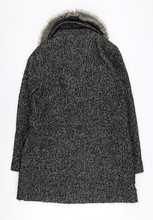 Womens UK Size 10 Warehouse Black Overcoat