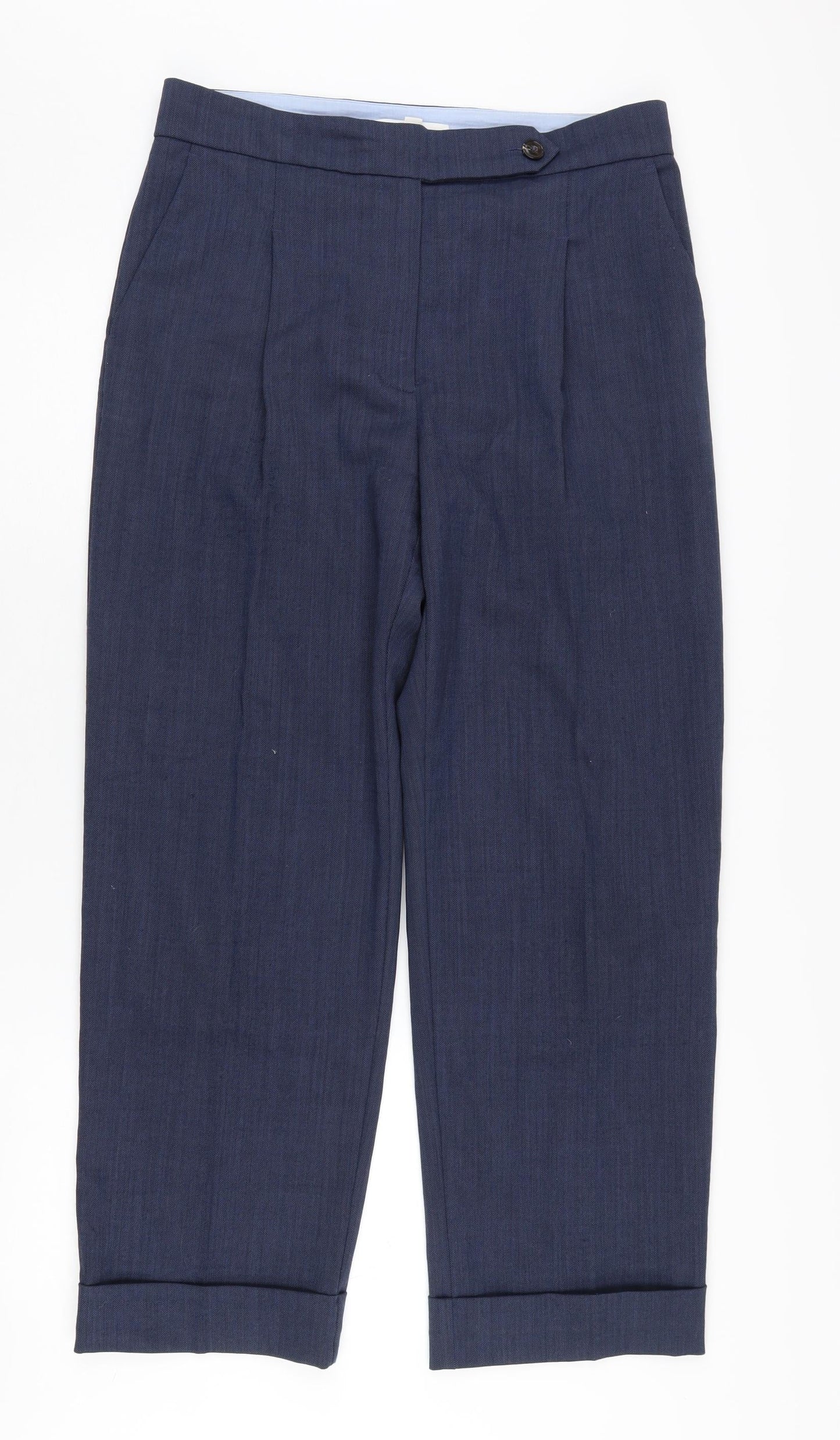 Womens UK Size 12 Marks and Spencer Regular Fit Business Casual Blue Trousers