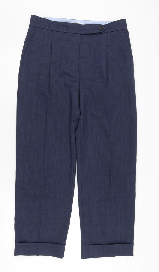 Womens UK Size 12 Marks and Spencer Regular Fit Business Casual Blue Trousers