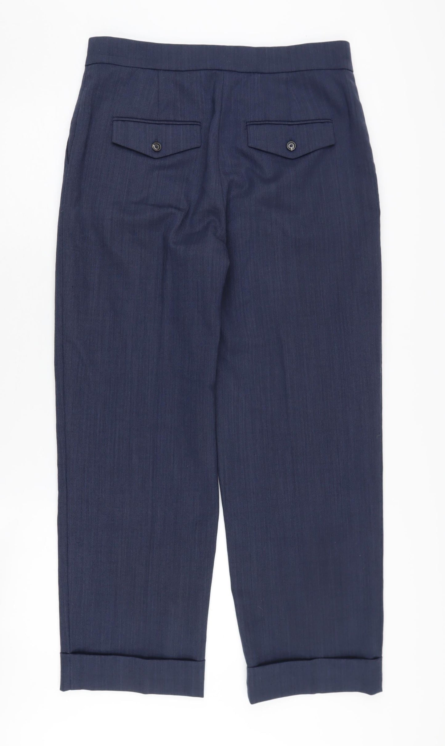 Womens UK Size 12 Marks and Spencer Regular Fit Business Casual Blue Trousers