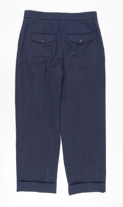 Womens UK Size 12 Marks and Spencer Regular Fit Business Casual Blue Trousers