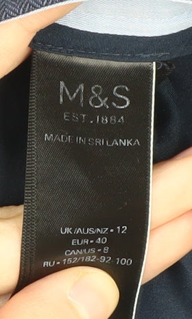 Womens UK Size 12 Marks and Spencer Regular Fit Business Casual Blue Trousers