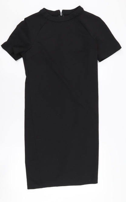 Next Women Black Size 8 Short Sleeve Dress